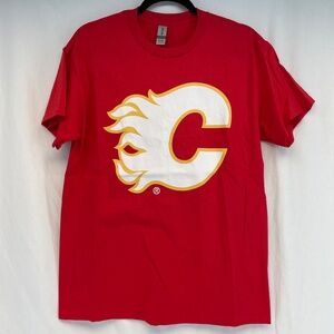 Calgary Flames NHL Logo T-Shirt Gildan Red Men’s Size Medium